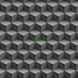 วอลเปเปอร์ลายกล่องสี่เหลี่ยม 3 มิติ สีดำเทา