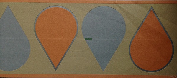 รูปภาพที่1 ของสินค้า : Border คาดลายกราฟฟิก รูปหยดน้ำ สีส้ม