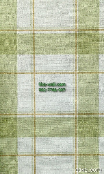 รูปภาพที่1 ของสินค้า : วอลเปเปอร์ติดผนัง ลายเส้นตาราง สีครีม-เขียว