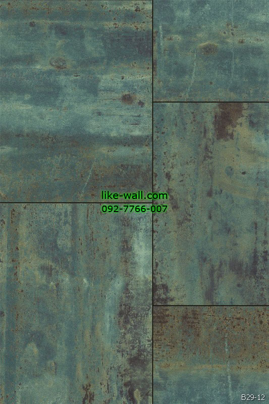 รูปภาพที่1 ของสินค้า : วอลเปเปอร์ ลายแผ่นเหล็กสนิม สีเขียว