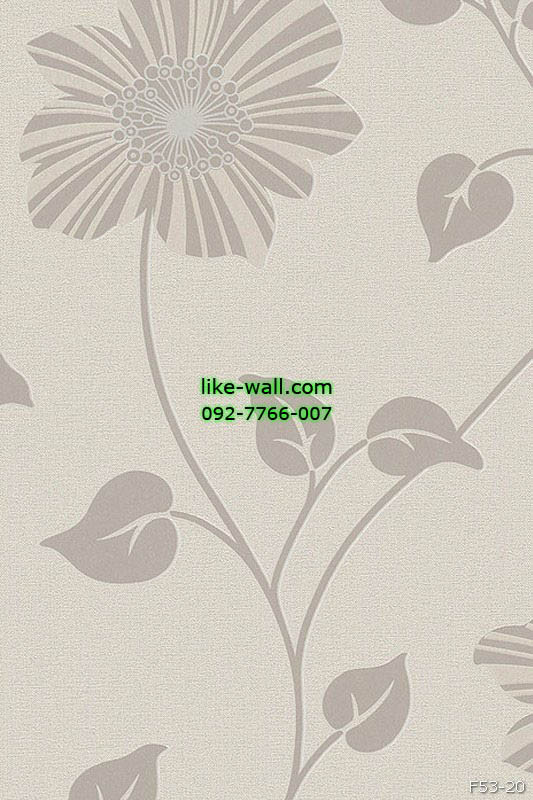 รูปภาพที่1 ของสินค้า : วอลเปเปอร์ลายดอกไม้ สีน้ำตาลครีม
