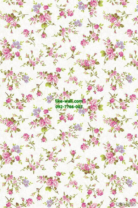 รูปภาพที่1 ของสินค้า : วอลเปเปอร์ลายดอกไม้ สไตล์วินเทจ สีชมพู