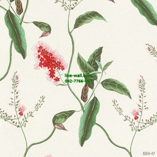 รูปภาพที่1 ของสินค้า : วอลเปเปอร์ลายดอกไม้ สไตล์โมเดิร์น สีแดง
