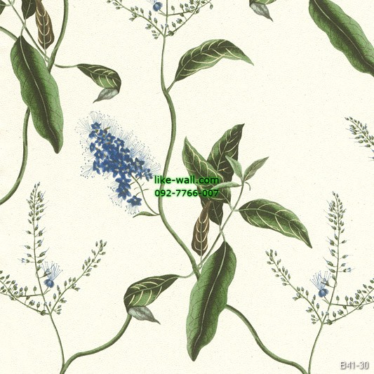 รูปภาพที่2 ของสินค้า : วอลเปเปอร์ลายดอกไม้ สไตล์โมเดิร์น สีฟ้า